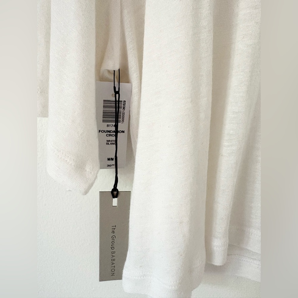 Babaton The Group NEW Foundation Relaxed Crop Top in White Size Medium - Picture 5 of 8